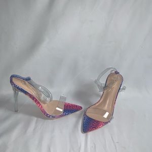 Printed Clear Heel Sandal